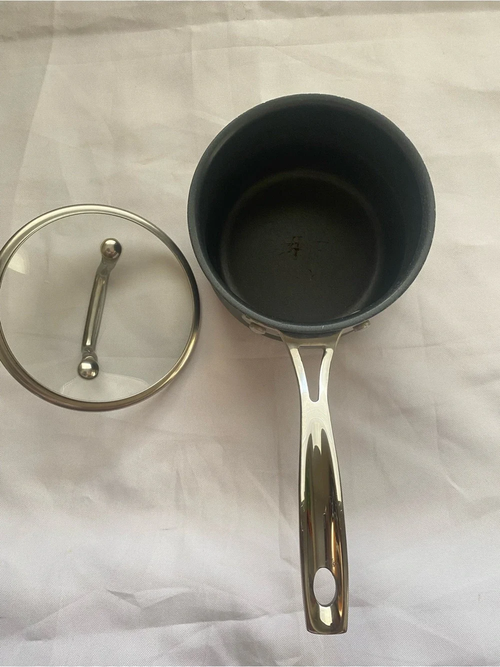 Cuisinart Black Stainless Steel Saucepan with Glass Lid